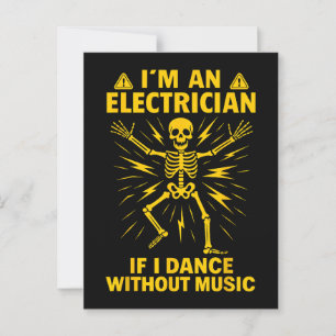 Carte Postale Je Suis Électricien Si Je Danse Sans Musique