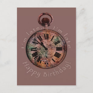 Carte Postale Je suis en retard, je suis en retard Anniversaire 