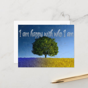 Carte Postale "Je suis heureux de ce que je suis" Motivation Aff