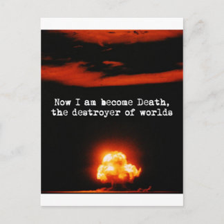 Carte Postale Je suis la mort devenue, le destroyer des mondes