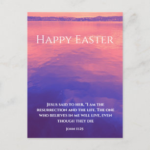 Carte Postale Je suis la Résurrection   Verset biblique personna