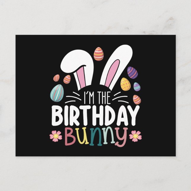 Carte Postale Je suis L'Anniversaire Bunny Famille de Pâques (Devant)