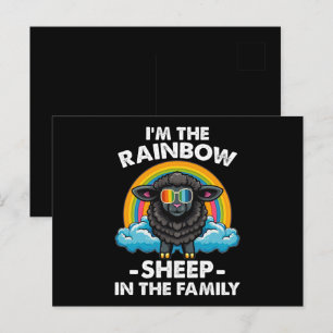 Carte Postale Je suis le mouton arc-en-ciel de la fierté familia