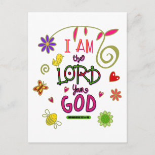 Carte Postale Je suis le Seigneur, votre Dieu Bible Verse