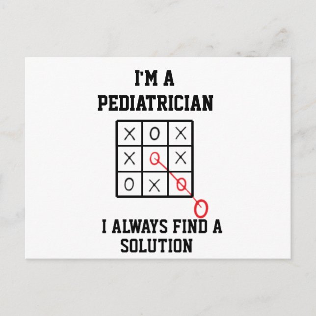 Carte Postale Je suis pédiatre, je trouve toujours une solution (Devant)