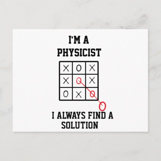 Carte Postale Je suis physicien, je trouve toujours une solution (Devant)