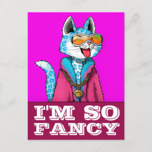 CARTE POSTALE JE SUIS SI FANCY KITTY CAT ART POSTCARD