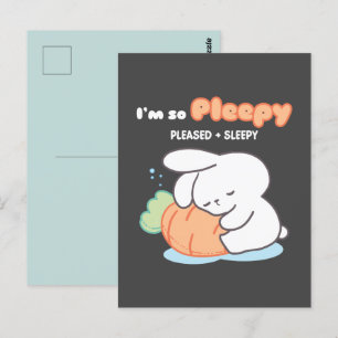 Carte Postale Je suis si heureux : Bunny Hugging Carrot Coussin