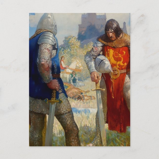 Carte Postale « Je suis Sir Lancelot du Lac » par NC Wyeth (Devant)