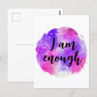 Je Suis Suffisamment Rose Purple Aquarelle Texte S