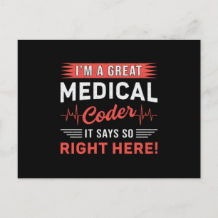 Carte Postale Je suis un grand programmeur de codage de code Méd