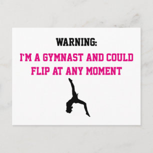 Carte Postale Je suis un Gymnaste Magenta Gymnastique amusant Ci