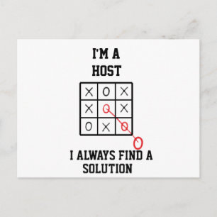 Carte Postale Je suis un hôte, je trouve toujours une solution  