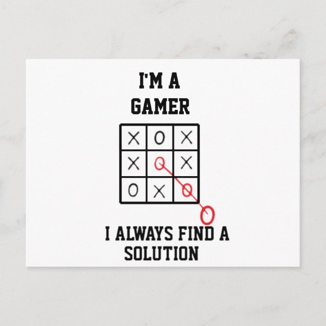 Carte Postale Je suis un joueur je trouve toujours une solution  (Devant)
