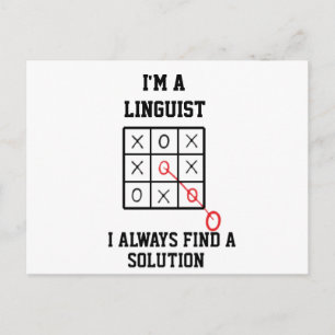 Carte Postale Je suis un linguiste je trouve toujours une soluti