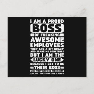 Carte Postale Je suis un patron fier de Freaking employés géniau