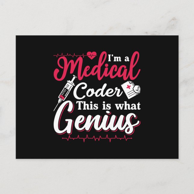 Carte Postale Je suis un programmeur de codage Médicale (Devant)