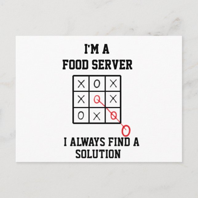 Carte Postale Je suis un serveur de nourriture, je trouve toujou (Devant)