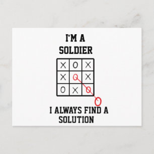 Carte Postale Je suis un soldat, je trouve toujours une solution