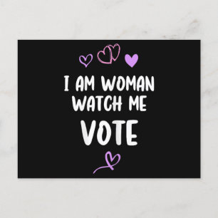 Carte Postale Je Suis Une Femme Qui Me Regarde Voter