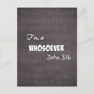 Carte Postale Je suis une personne citant Christian John 3.16