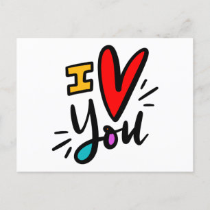 Carte Postale Je t'ai aimée, en lettres