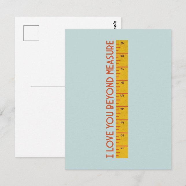 Carte Postale Je T'Aime Au-Delà De La Mesure (Devant / Derrière)