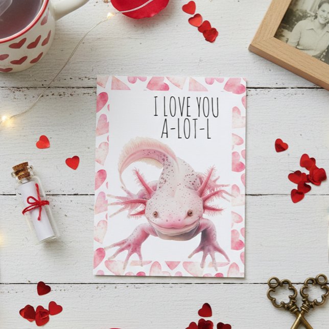Carte Postale Je T'Aime Axolotl (Créateur téléchargé)