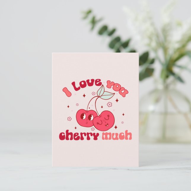 Carte Postale Je T'Aime Beaucoup Cherry (Debout devant)