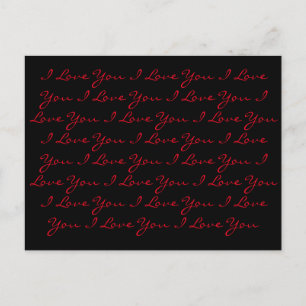 Carte Postale "Je t'aime" ...Carte Postale répétée