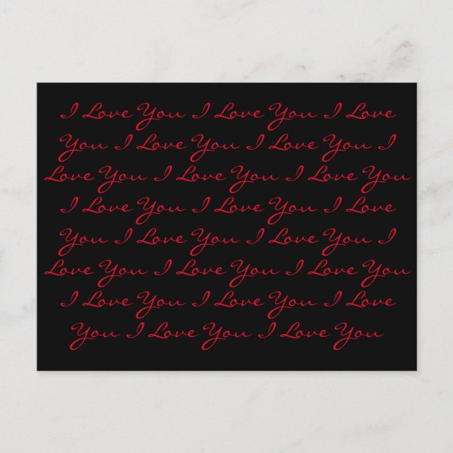 Carte Postale "Je t'aime" ...Carte Postale répétée (Devant)