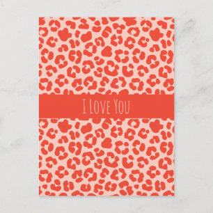 Carte Postale Je t'aime Cheetah Motif d'impression