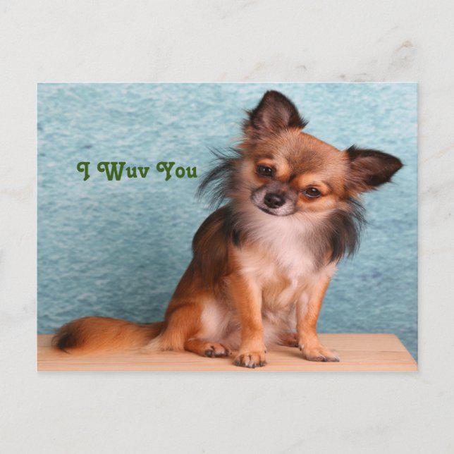 Carte Postale Je t'aime chiot Chien salutations (Devant)