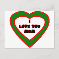 Je t'aime coeur vert-foncé de MAMAN le MUSÉE