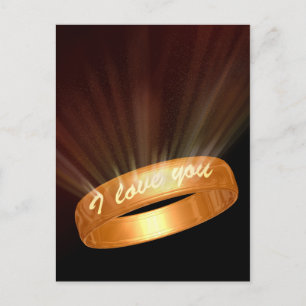 Carte Postale "Je t'aime" Golden Ring