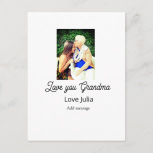 Carte Postale Je t'aime grand-mère nom message d'amour petits-en