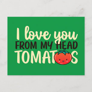 Carte Postale Je t'aime mignonne Pun de tomates drôle Saint Vale