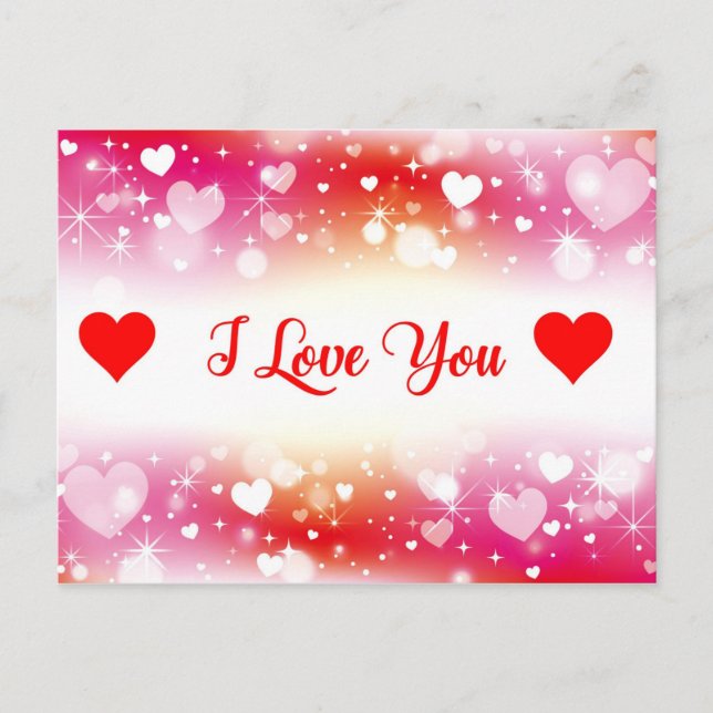 Carte Postale Je t'aime Motif de coeur (Devant)