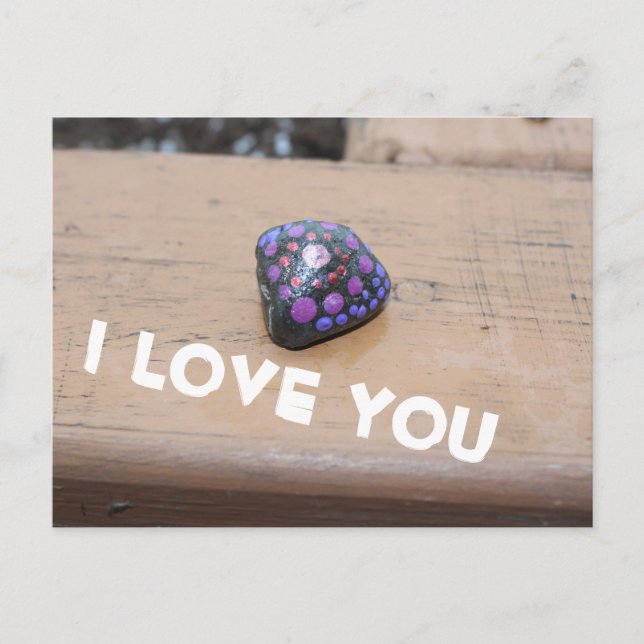 Carte Postale Je T'Aime Peint Dotted Rock (Devant)