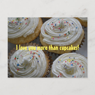 Carte Postale Je t'aime plus que...Carte postale Cupcakes