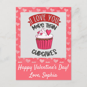 Carte Postale Je T'Aime Plus Que Des Cupcakes