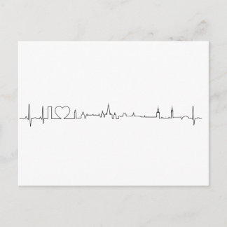 Carte Postale Je t'aime Stockholm (style ecg) souvenir