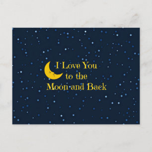 Carte Postale Je t'aime sur la Lune et de retour
