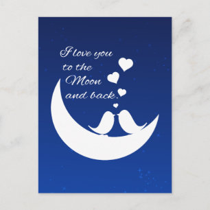 Carte Postale Je t'aime sur la Lune et de retour