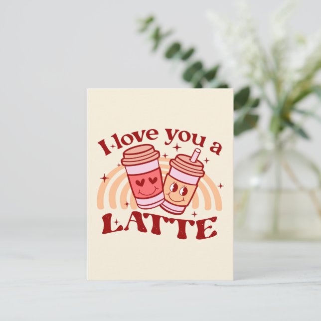 Carte Postale Je T'Aime Un Latte (Debout devant)
