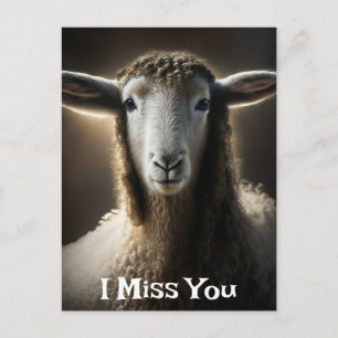 Carte Postale Je te manque brebis   Jeu de mots mignon