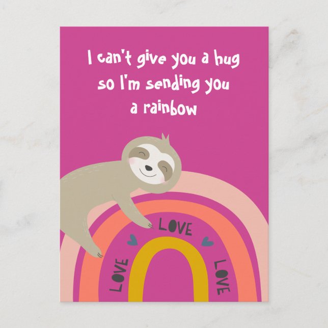 Carte Postale Je t'envoie un arc-en-ciel Miss Sloth (Devant)