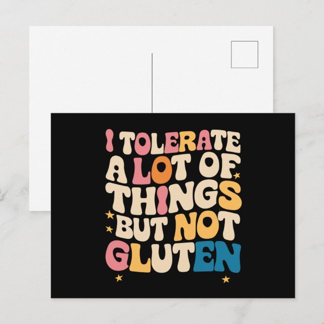 Carte Postale Je Tolère Beaucoup De Choses Mais Pas De Gluten (Devant / Derrière)