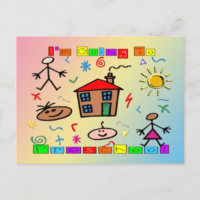 Carte Postale Je vais à l'école maternelle (Devant)