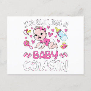 Carte Postale Je vais avoir un bébé cousin fille révélation du s